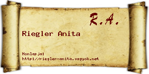 Riegler Anita névjegykártya